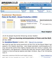 Amazon.co.uk consumer reviews of Peter and the Wolf